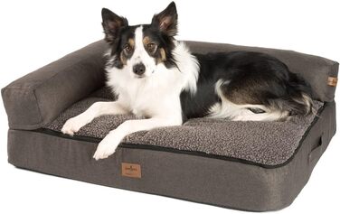 JAMAXX Преміум Софа для собак 4-в-1 - Ортопедичний диван з Memory Foam, знімна подушка, товста підкладка, змінний чохол, пральна машина, PDB3015 (L) 110x80x10 ECO, коричневий