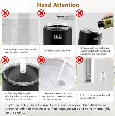 Увлажнитель воздуха Mini USB с LED-подсветкой AIR Humidifier - для спальни, растений, детской, офиса, детской комнаты (Зеленый) (Черный)