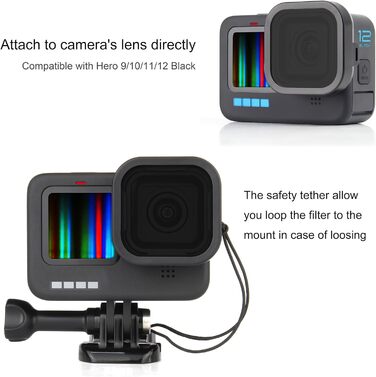 Фільтри SOONSUN CPL, ND8, ND16, ND32 для GoPro Hero 12, 11, 10, 9 - Набір нейтральних фільтрів та поляризатора, захист об'єктива, 4 шт.