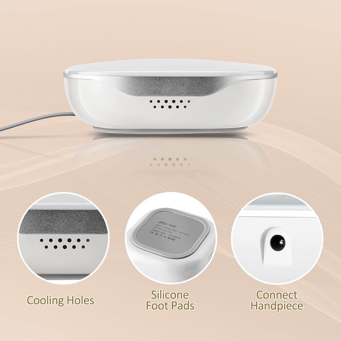 Електричний апарат для манікюру та педикюру Madenia TouchPro з LED-дисплеєм (35000 об/хв), 6 насадок, рожевий