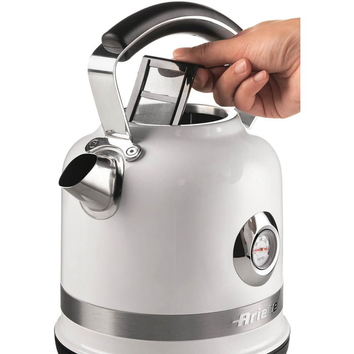Електричний чайник Ariete Moderna 2854 з термометром, білий, 1.7 л, 2000W