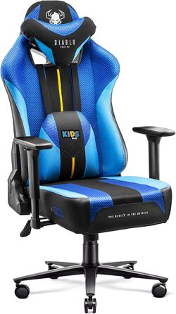 Ігрове крісло Diablo X-Player Frost Black Kids S, тканина, 3D підлокітники, ергономіка, подушки для шиї та попереку, для дітей