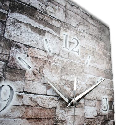 Designer wall clock made of stone (ceramic), size approximately 35x25cm, with a whisper-quiet movement (stone-masonry, quiet quartz movement)