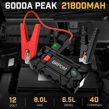 Powerbank BRPOM для запуску авто з LCD-дисплеєм (2000A, 7000A)