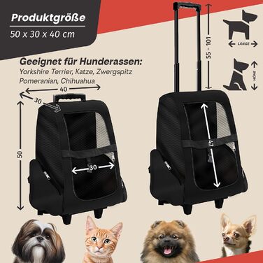 Тролей для собак та котів All Pets United, переносна сумка-транспортування, чорний