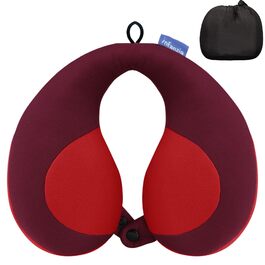 Подушка для шиї Infanzia для дітей, U-подібна, для подорожей (авто, літак, потяг) – червона