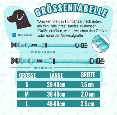 Відбиваюче повідець для собак Martin Gay, з зупинкою, для великих, середніх та малих собак, повідок-стопер для Whippets, Greyhounds, Saluki (Турквезевий, M)