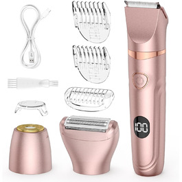 Електричний тример для бікіні Lady Shaver 3-в-1 для жінок: ноги, тіло, інтимна зона. Безпечний для чутливої шкіри. Rose Gold