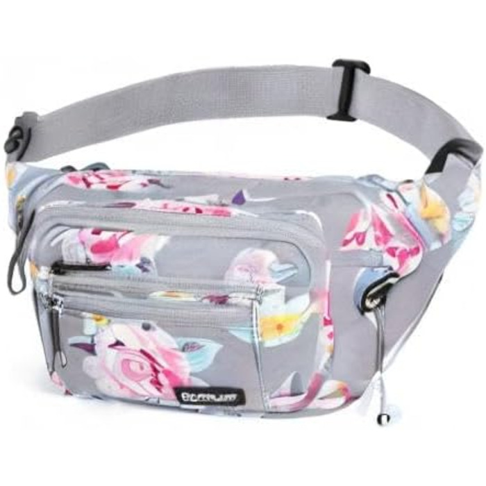 Гірчиця Bauchtasche для жінок та чоловіків, поясна сумка, універсальний розмір, сірий квітка