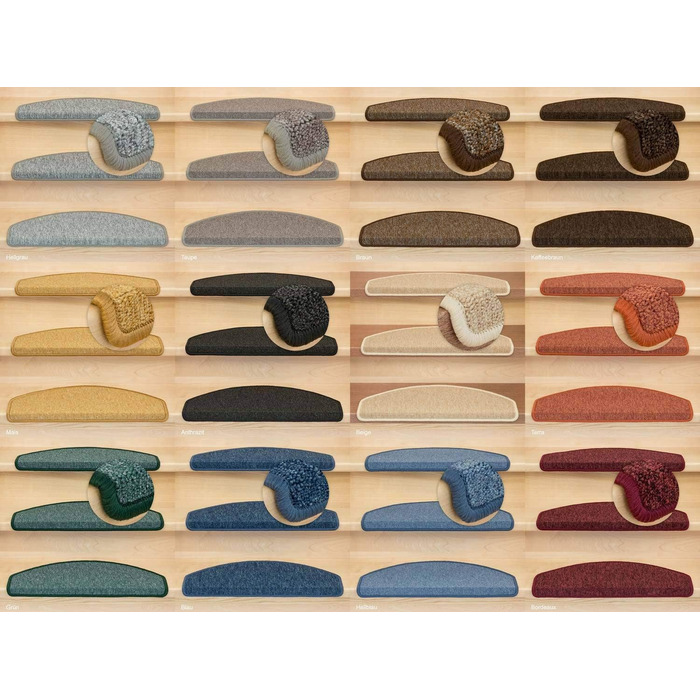 Kettelservice-Metzker Rambo Step Mats in a 15-Piece Value Set, Half-Round, Bordeaux