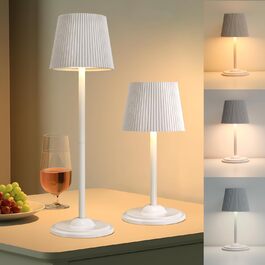 LED-лампа настільна бездротова біла з сенсорним керуванням, диммуванням, 3 колірні температури, USB-C, хвилястий дизайн, розбірна, портативна, для спальні, вітальні, офісу