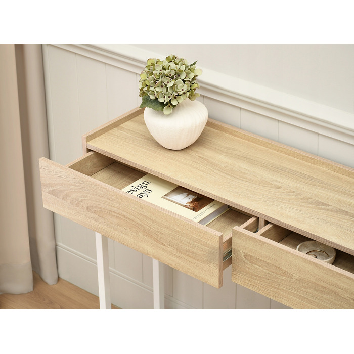 Консольний столик Mebel-Partner, білий / дуб сонома матовий, 117 x 85 x 27 см