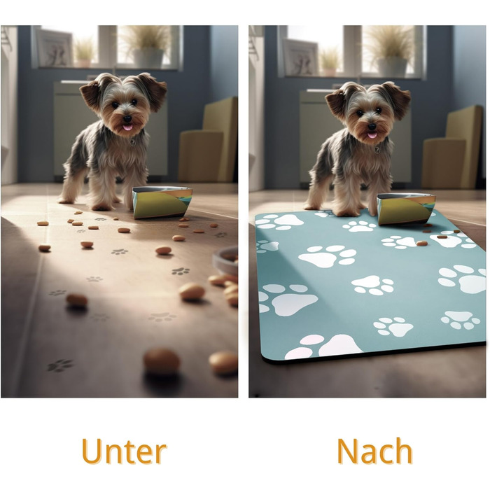 Підкладка під миску для котів JanYoo, 50x35 см, вологостійка, неслизька, сіра (4 шт.)