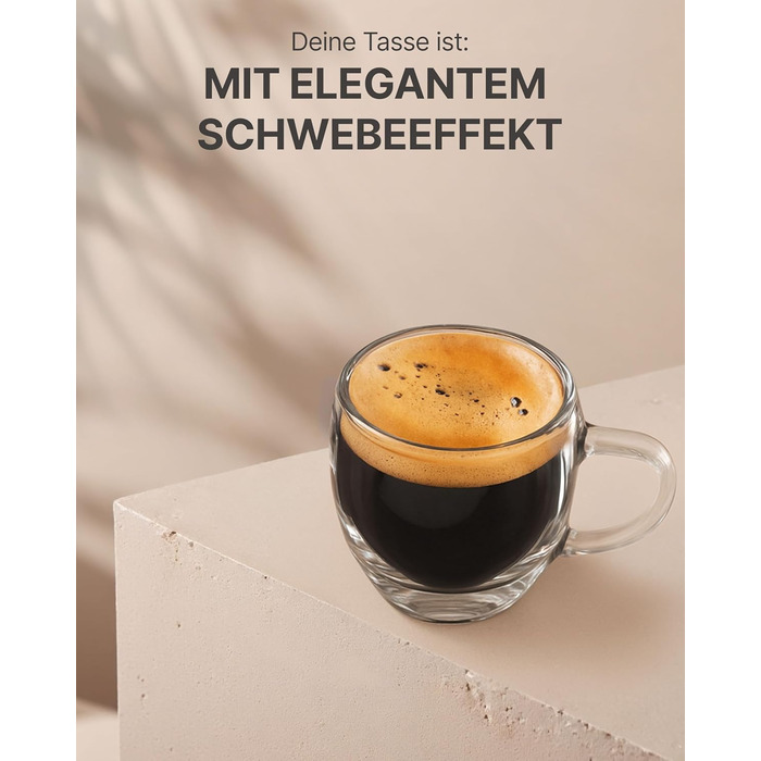 Набір кавових чашок Lemontree 4 шт. 250 мл з боросилікатного скла (80 мл еспресо) - для капучино, лате макіато, професійного використання, подвійні стінки, термостійкі