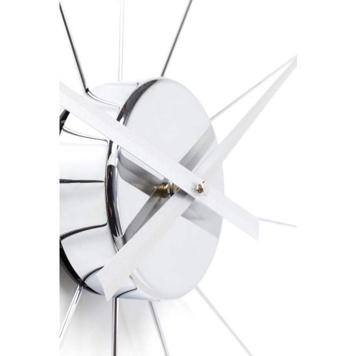 Kare Design Wall Clock Like Umbrella, 100cm Diameter, Clock, Modern, Minimalist, Aluminum Frame, Round, Battery not included (Chrome)