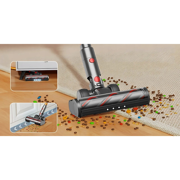 Вертикальний акумуляторний пилосос Laresar 500 Вт, HEPA-фільтр, 1,5 л, багатоколірний