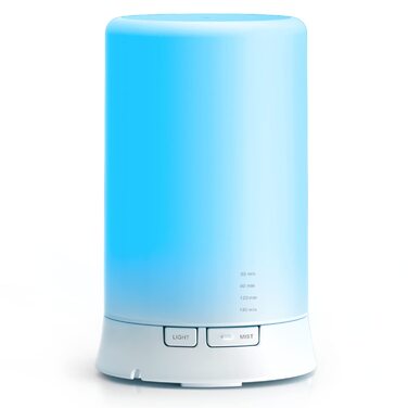 Ультразвуковий аромадифузор The Body Source - зволожувач повітря з 7 кольорами LED-підсвічуванням та таймером. Електрична аромалампа для ефірних олій. Ароматерапія для дому, офісу, спа. Об'єм 100 мл