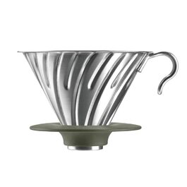Кавомолка Hario V60 O-VMM-1-HSV, метал, 17 г, срібна, Made in Japan (для пуроверу)