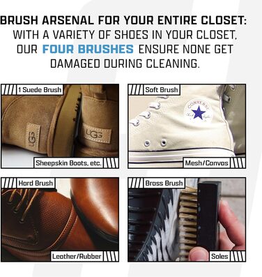 FACTORY LACED Shoe Cleaner Sneaker Kit - The ultimate sneaker cleaning experience including 240ml shoe cleaner, 4 shoe brushes, 2 shoe shapers, and a microfiber cleaning cloth