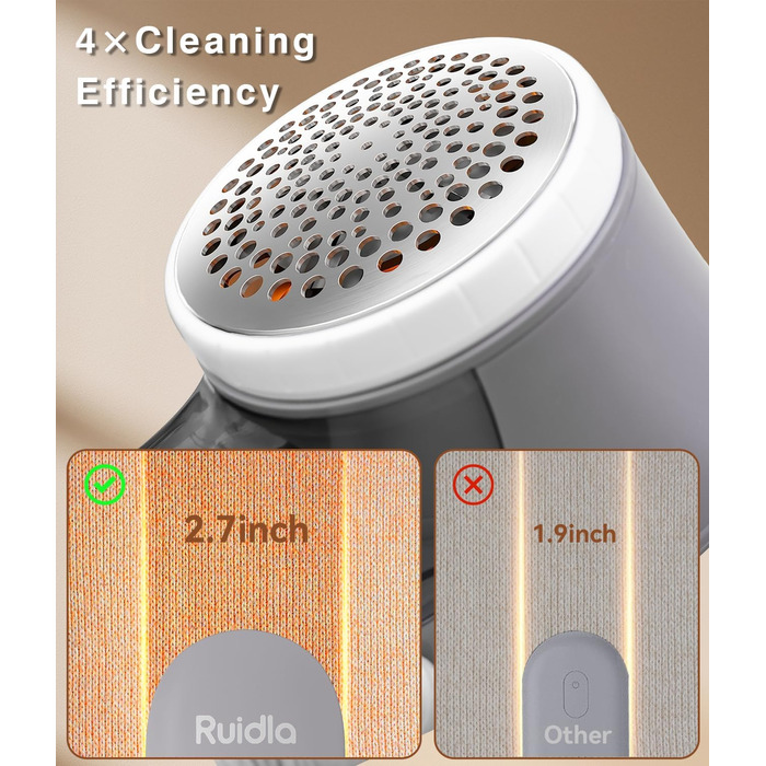 Електричний видалення ворсу для одягу: видалення ворсу з одягу з 6 змінних лез з нержавіючої сталі (сірий)