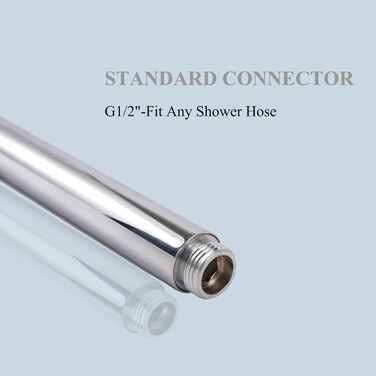 Showerhead with Hose 1.5m, High-Pressure Handheld Shower with Hose, Brass Fixed Showerhead with Hose, Water-Saving Showerhead with Pressure Booster for Higher Water Pressure, with 1 Spray Pattern (Round)