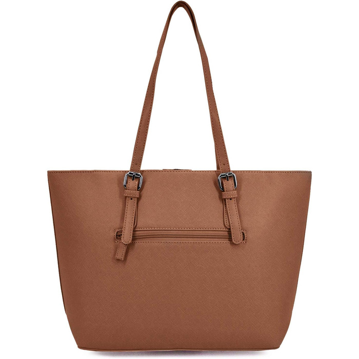 Сумка жіноча David Jones Shopper - велика сумка-шопер з екошкіри для офісу, університету, покупок, подорожей. Cognac Braun
