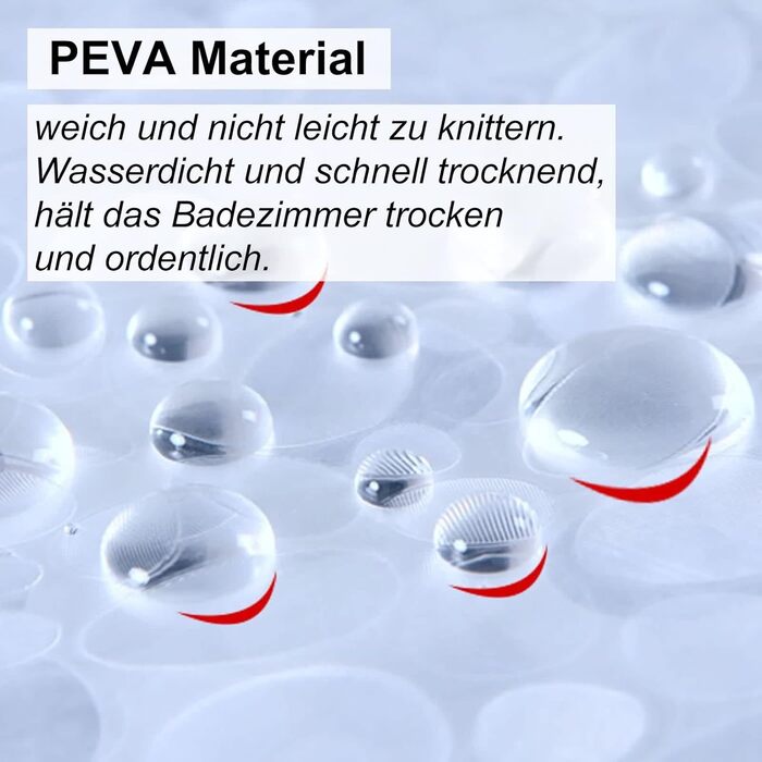 Штора для душу миюча Peva 300x200 см в білу крапку, антигрибкова, прозора для ванної кімнати