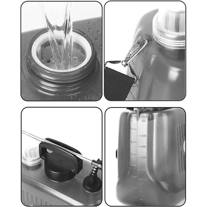 DOUBFIVSY Pressure Sprayer AutoPump, Garden Sprayer Spraying Device with Battery, Electric Plant Sprayer with 3 Nozzles, Telescoping Lance with Visible Battery Level, Transparent Tank (8L)