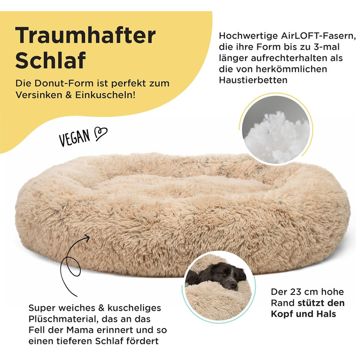 Круглий лежак для тварин Best Friends by Sheri - заспокійливий лежак для собак та котів, 91 x 91 см, Taupe