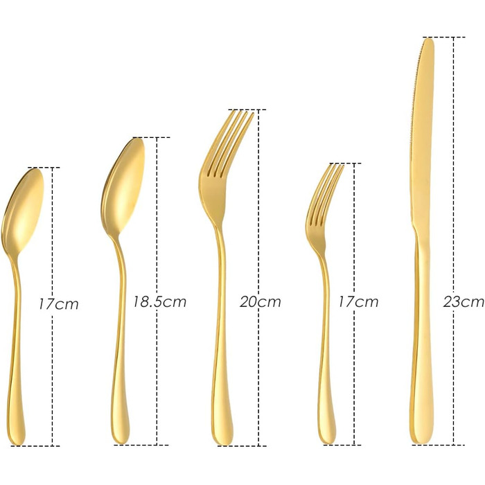 Набір столових приборів OGORI для 6 осіб, 30 предметів, з дзеркально відполірованим золотим покриттям, 18/10 нержавіюча сталь, набір столових приборів для дому/вечірки/ресторану (у подарунковій коробці). Набір столових приборів для 6 осіб (набір столових 