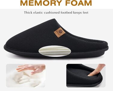 Чоловічі тапочки ONCAI з піною Memory Foam, штучним хутром, підошвою з гуми, для дому та вулиці, розмір EU 40-49, чорний