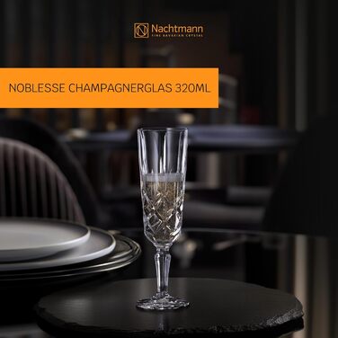 Келихи для шампанського Nachtmann Noblesse, 4 шт, 150 мл, кришталеве скло, німецьке виробництво, можна мити в посудомийній машині