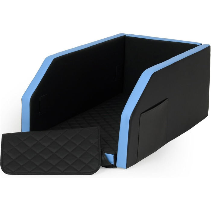 Автоматичне ліжко для собак у авто, 55x100 см (чорний, блакитний)