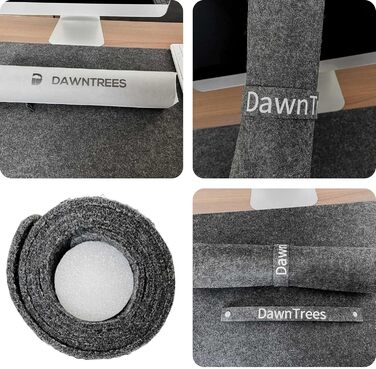 Підкладка під стіл DAWNTREES з фетру, велика, антиковзаюча, 100x40 см, сіра (для офісу та дому)