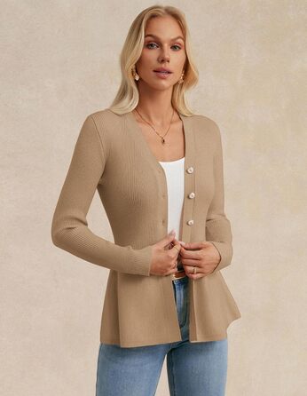 Жакет Grace Karin для жінок: елегантний кардиган-болеро з довгим рукавом, колір верблюжий, осінь, вільний крій A-силует