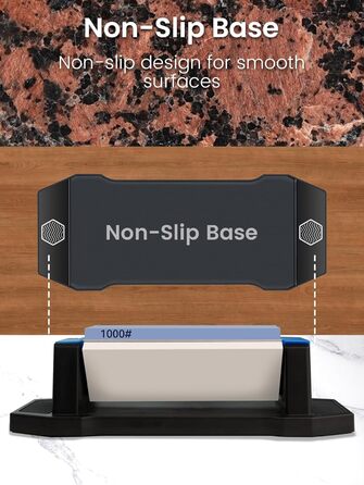 Набір точильних каменів Schleifstein 3-в-1: 400/1000/5000 грит, з підставкою, кутовою направляючою та шкіряним ремінцем для заточування ножів