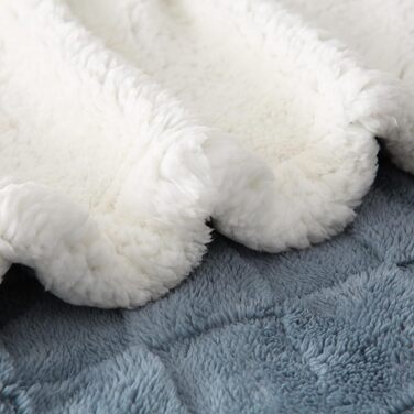 Плед Gracelife Sherpa-Fleecedecke: м'який, пухнастий, 152,4 x 203,2 см, великий, теплий, для дивану, всі сезони, колір: брудно-блакитний