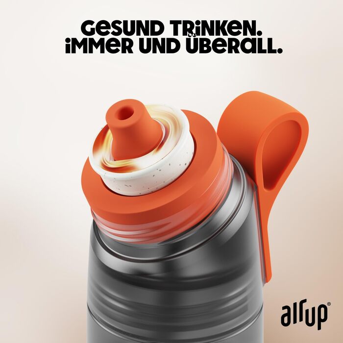 air up® Drinking Bottle (600 ml) for School, Sports, Gym | Includes 5 sugar-free scent pods & straw | Water bottle in grey with flavor - also for kids, boys, girls | AMZN Flair