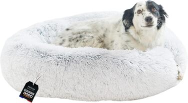 Dog Bed - Medium-Sized Dogs [with washable cover] - Dog Basket, Cat Bed, Sleeping Places & Furniture for Dogs, Long Dog Basket, Dog Bed, 80 cm Diameter, Pearl Grey