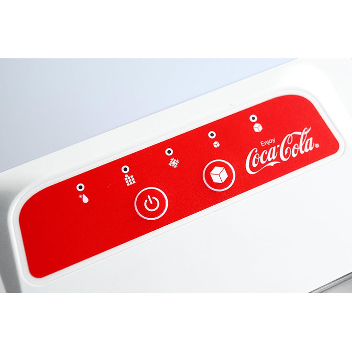 Машина для приготування льоду Salco Coca Cola – 10 кг на день, 2 розміри кубиків, червоний дизайн, для коктейлів та вечірок