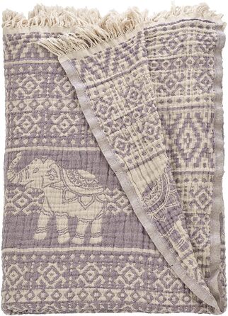 BOHORIA® Premium Muslin Throw Blanket 220x240cm Namaste | extra large | 100% Cotton | Throw for Sofa, Armchair & Bed | Cozy Blanket Sofa Blanket Wool Blanket Living Room Blanket (220 x 240 cm, Plum)