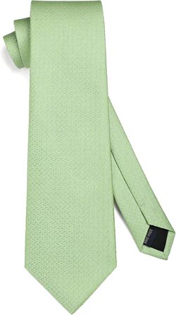 Краватка однотонна Hisdern для чоловіків з нагрудником, класичний стиль, весілля, бізнес, вечірка, салатний колір