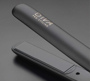 Diva Pro Styling Digital Flat Iron - Ceramic Plates - Auto Shutoff - 3m Cord - Black