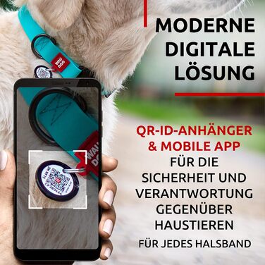 Нашийник для собак WAUDOG: водонепроникний, регульований, для великих, середніх та малих собак, з металевою застібкою, 31-49 см, ширина 25 мм, світловідбиваючий