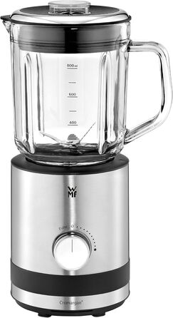 WMF Kitchen minis Compact Mixer, Mini Stand Mixer, 400 Watt, Small Stand Mixer, 0.8 l Glass Container, Pulse Function, Cromargan Matt Single