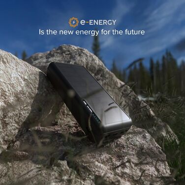 Powerbank SBS Solar 20000mAh з сонячною панеллю, швидкою зарядкою, LED-індикатором, USB-C, USB-A, чорний