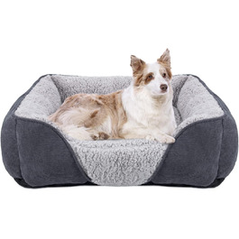 JOEJOY Dog Bed - Medium & Large Dogs, Dog Basket, Washable - Fluffy Dog Bed, Non-Slip Dog Beds & Baskets, Plush Dog Basket for Dogs and Cats (L76×61×23 cm)