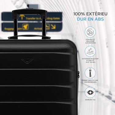 Чохол для багажу Flight Knight: легкий, жорсткий, на 4 колесах, ручна поклажа (56x45x25 см)