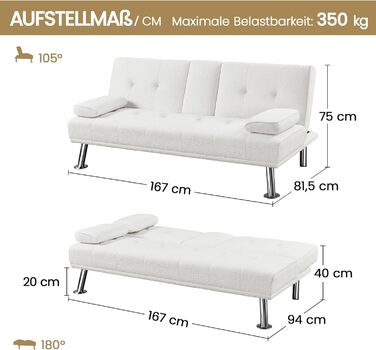 Yaheetech Folding Sleeper Sofa
