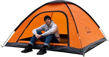 Намет кемпінговий 3-4 особи Campingzelt помаранчевий: легкий, водонепроникний, з вентиляцією та захистом від комарів